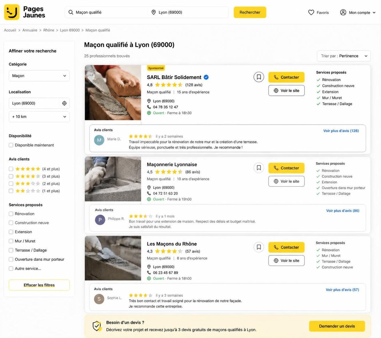 découvrez comment utiliser les pages jaunes pour trouver un maçon fiable et qualifié rapidement et en toute confiance.
