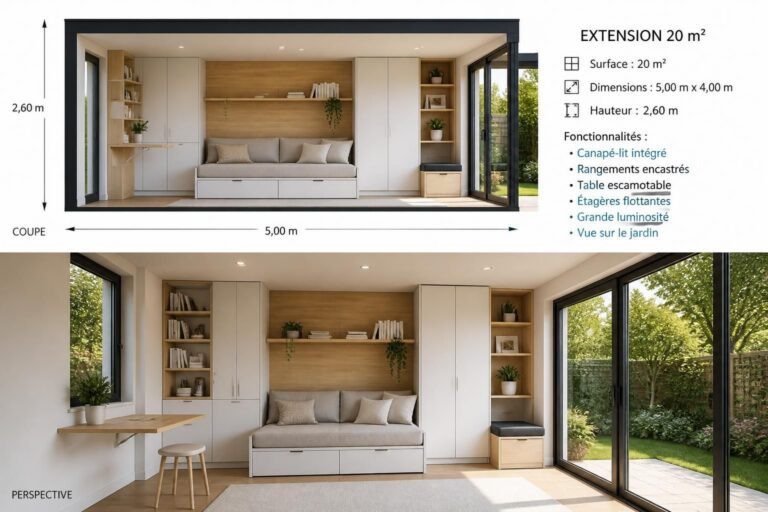découvrez comment optimiser votre espace avec un plan d'extension maison de 20m2. conseils pratiques et astuces pour agrandir votre logement efficacement.