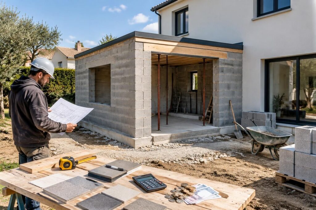 découvrez le prix d’une extension de maison de 15 m² en parpaing en 2026 : coût des travaux, matériaux, main-d’œuvre et budget à prévoir.