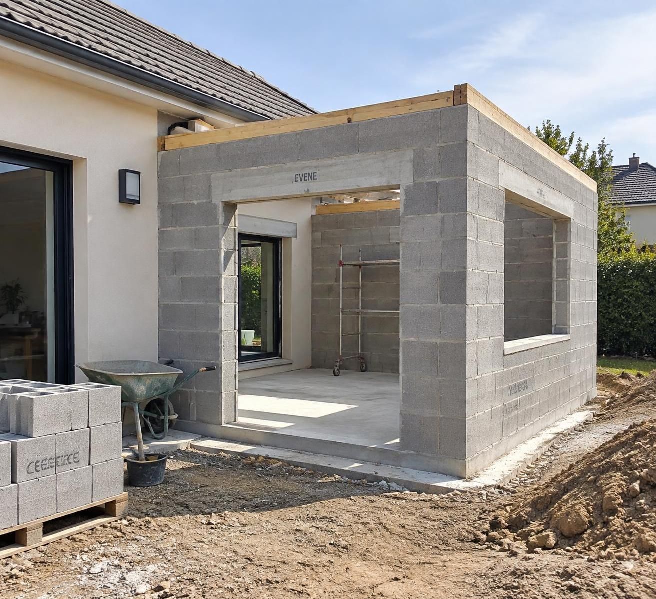 découvrez le prix d’une extension de maison de 15 m² en parpaing en 2026, les principaux postes de dépenses et les facteurs qui influencent le budget.