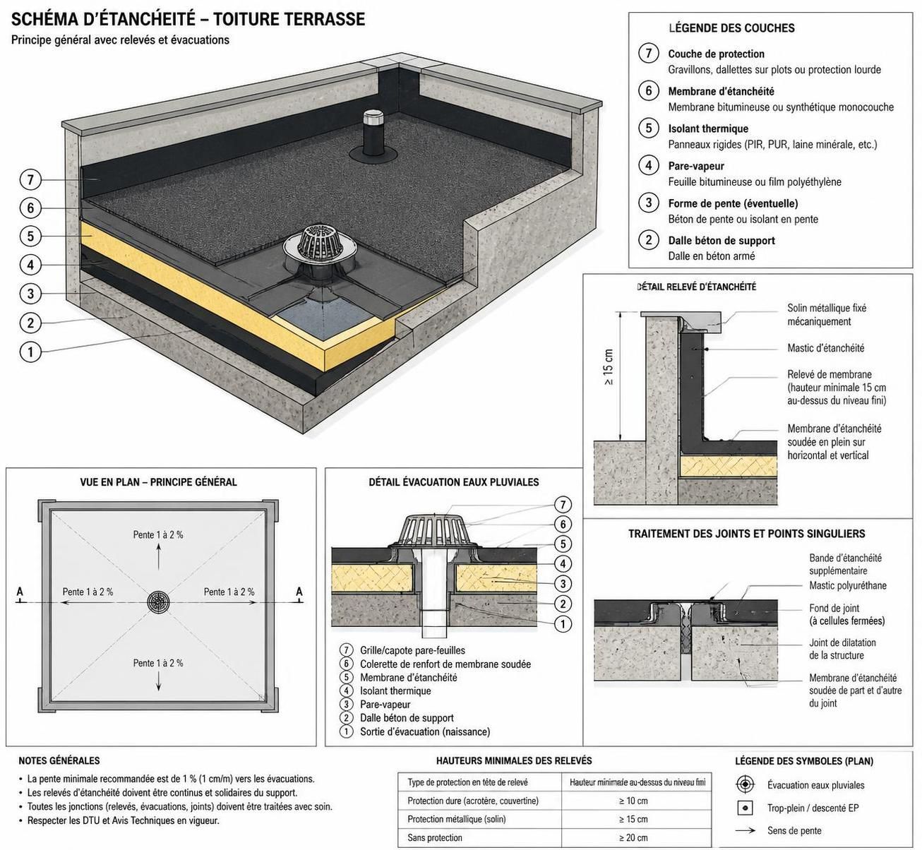 découvrez notre guide pratique pour la réalisation d'un schéma d’étanchéité efficace pour toiture terrasse, avec des conseils essentiels pour assurer une protection durable contre les infiltrations.