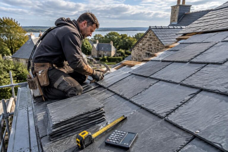 découvrez le prix d’une toiture en ardoise au m² en 2026, les facteurs qui influencent le budget et les coûts de pose à prévoir.